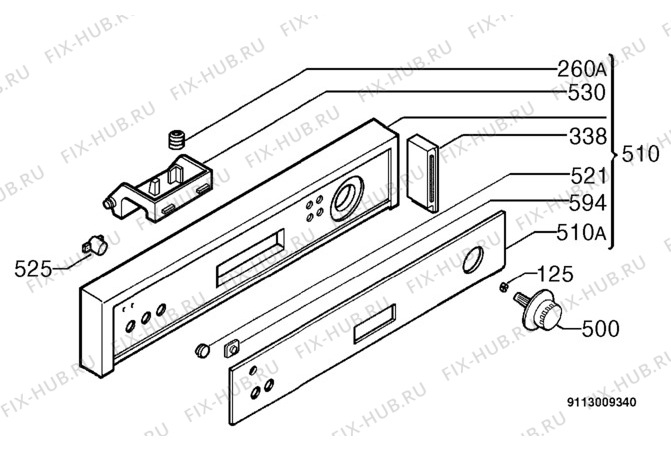 Взрыв-схема посудомоечной машины Kuppersbusch IG653.1B - Схема узла Command panel 037